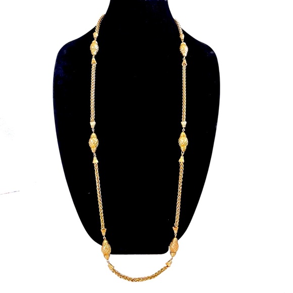 Monet Gold Bead Toggle Clasp Rope Necklace - Picture 1 of 5